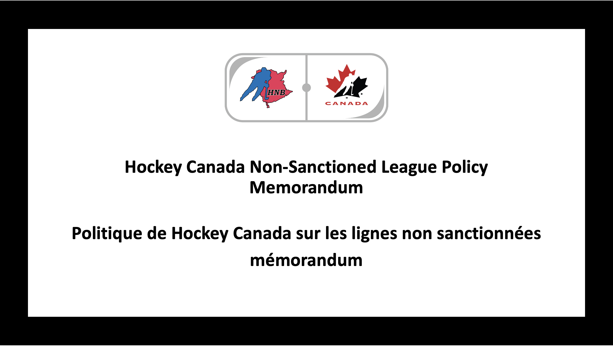 politique de Hockey Canada sur les ligues non sanctionnées